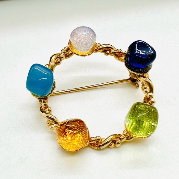 Vintage Polished Stone Brooch RARE! - Picture 17 of 17